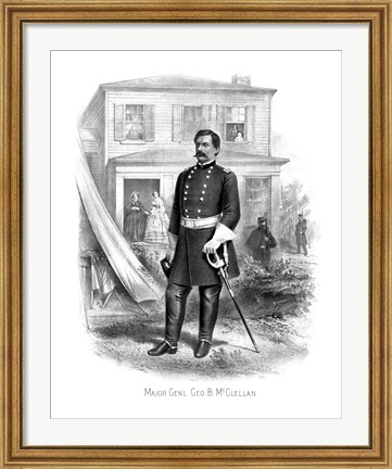 Framed General George McClellan Print