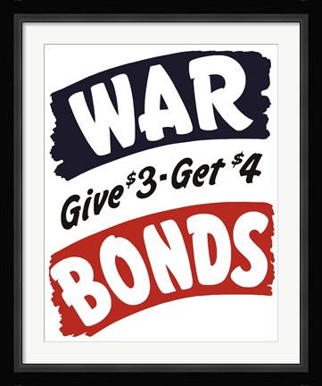 Framed World War II Bonds Print