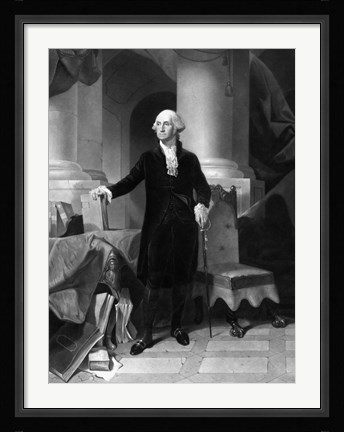Framed Vintage President George Washington Print