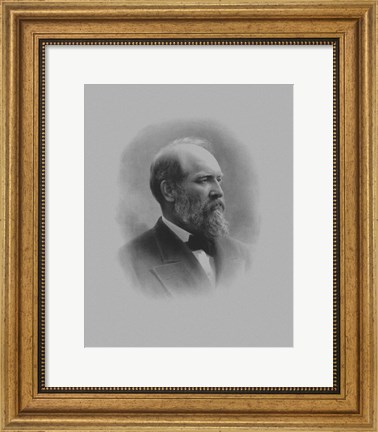 Framed President James Garfield Print