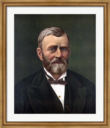 Framed President Ulysses S Grant Print