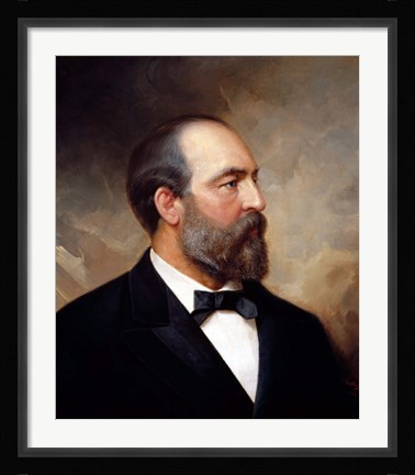 Framed Vintage President James Garfield Print