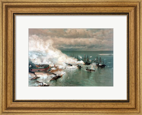 Framed Battle of Mobile Bay Print