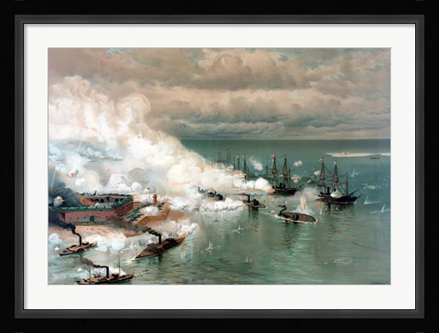 Framed Battle of Mobile Bay Print