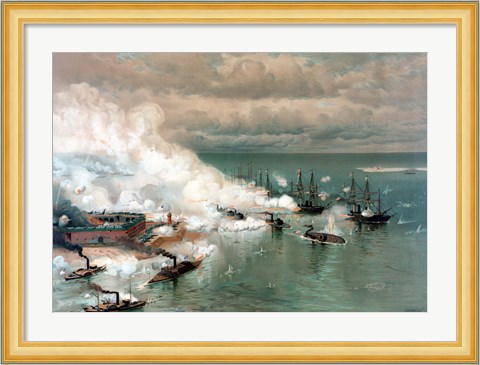 Framed Battle of Mobile Bay Print