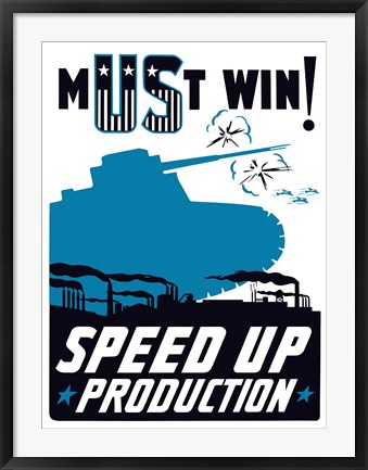 Framed World War II Propaganda Print