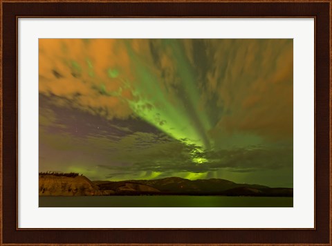 Framed Colorful Aurora Borealis Print