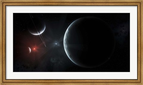 Framed Binary Star System Print