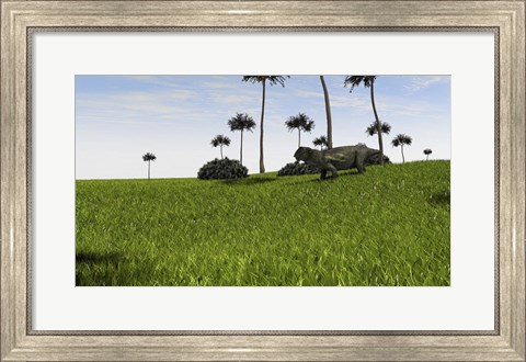 Framed Lystrosaurus in a Grassy Field Print