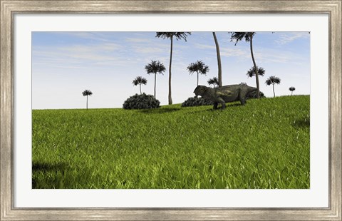 Framed Lystrosaurus in a Grassy Field Print