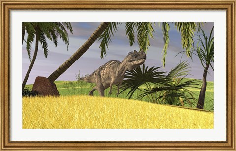 Framed Ceratosaurus Hunting Print