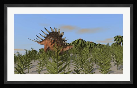 Framed Kentrosaurus Grazing Print