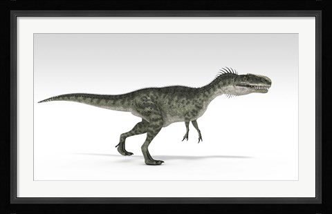 Framed Monolophosaurus Dinosaur Print