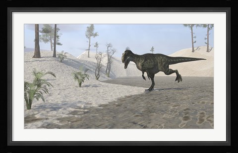 Framed Monolophosaurus Running Print