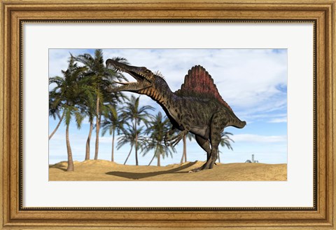 Framed Spinosaurus Hunting Print