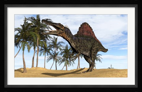 Framed Spinosaurus Hunting Print