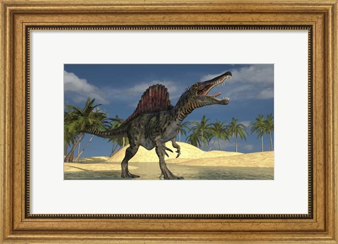 Framed Spinosaurus Hunting for its Next Meal Print