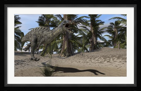Framed Suchomimus Hunting Print