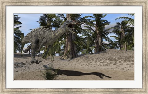 Framed Suchomimus Hunting Print