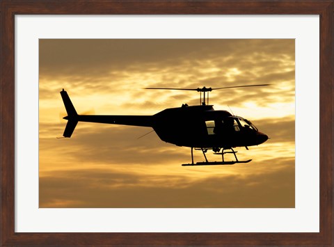 Framed Bell 206 utility helicopter Print