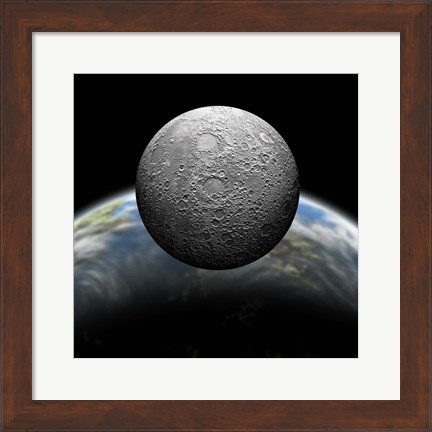 Framed Cratered Moon Print