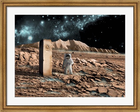 Framed Astronaut on an Alien World Print