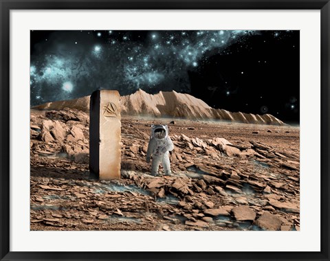 Framed Astronaut on an Alien World Print