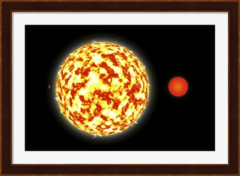 Framed Binary Star System and Planets Print