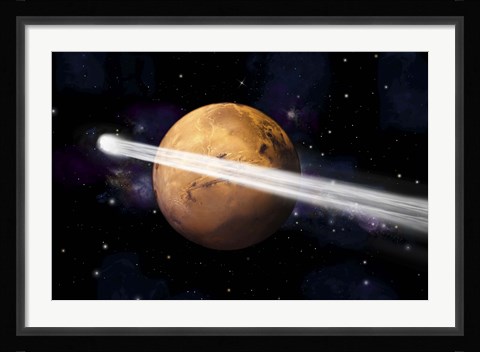 Framed Comet Passing by Mars Print
