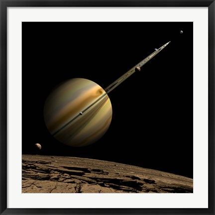 Framed Ringed Gas Planet Print
