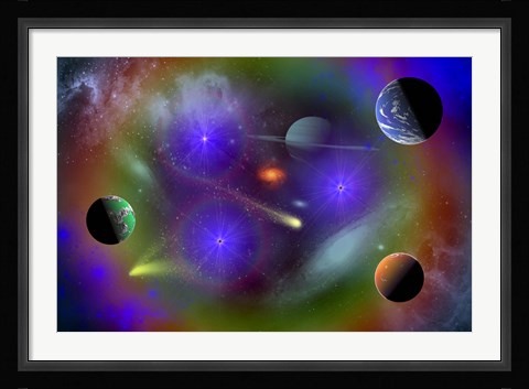 Framed Conceptual Image of Outer Space Print