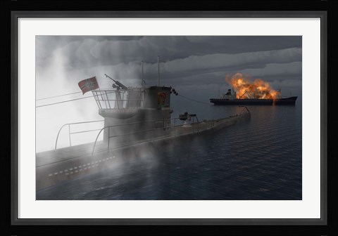 Framed German U-Boat Print