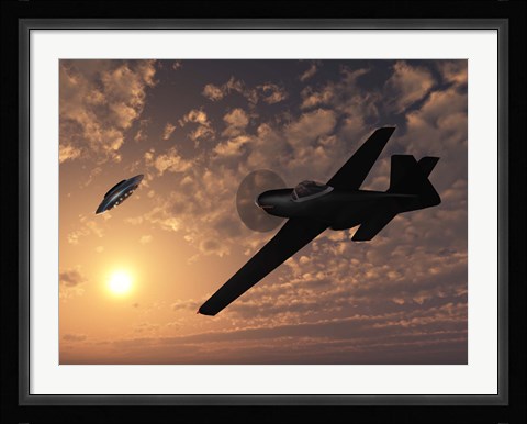 Framed American P-51 Mustang Print