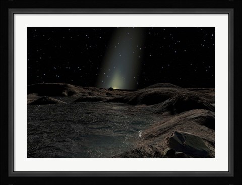Framed Ice at Mercury's North Pole Print