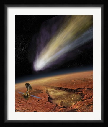 Framed 2014 Comet over Aromatum, Mars Print