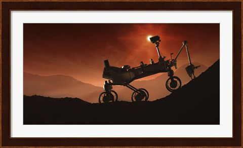 Framed Curiosity the Mars Mountaineer Print