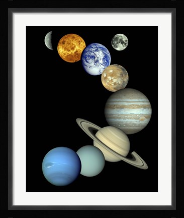 Framed Solar System Montage Print
