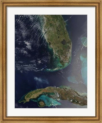 Framed Florida and Cuba Print