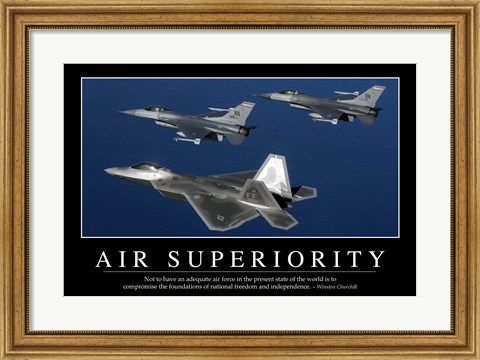 Framed Air Superiority: Inspirational Quote and Motivational Poster Print