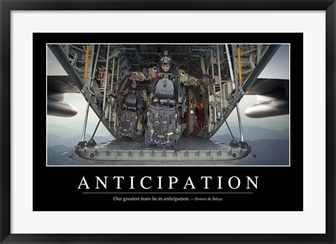 Framed Anticipation: Inspirational Quote and Motivational Poster Print