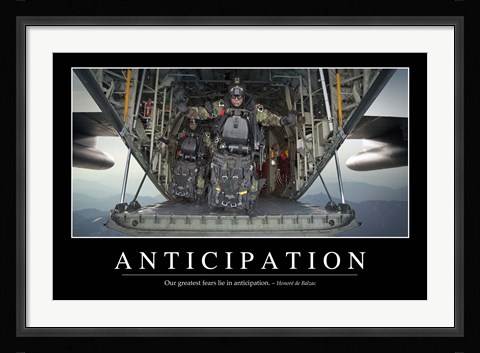 Framed Anticipation: Inspirational Quote and Motivational Poster Print