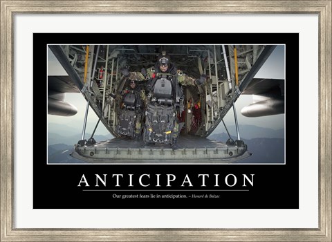 Framed Anticipation: Inspirational Quote and Motivational Poster Print