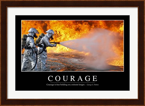 Framed Courage: Inspirational Quote and Motivational Poster Print