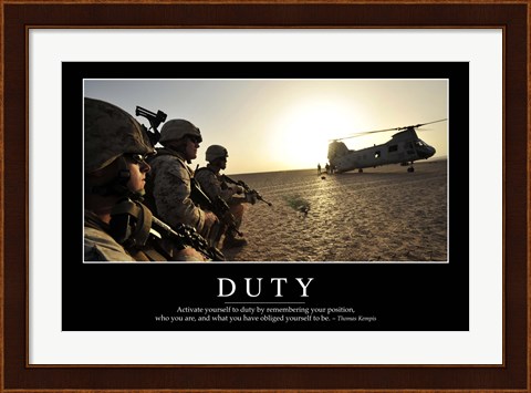 Framed Duty: Inspirational Quote and Motivational Poster Print