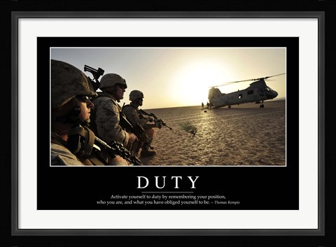 Framed Duty: Inspirational Quote and Motivational Poster Print