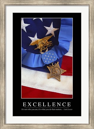 Framed Excellence: Inspirational Quote and Motivational Poster Print
