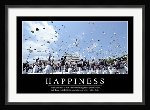 Framed Happiness: Inspirational Quote and Motivational Poster Print
