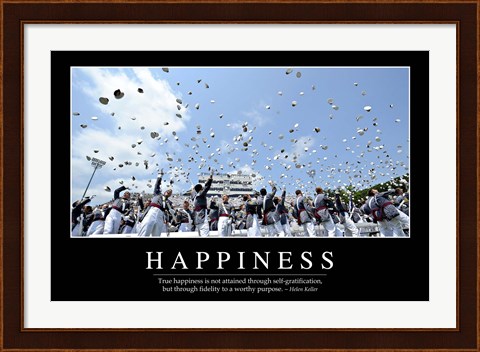Framed Happiness: Inspirational Quote and Motivational Poster Print