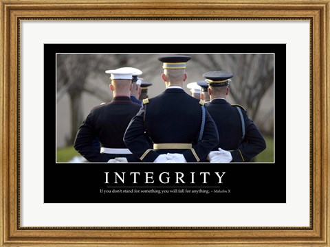 Framed Integrity: Inspirational Quote and Motivational Poster Print