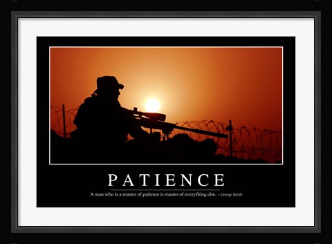 Framed Patience: Inspirational Quote and Motivational Poster Print